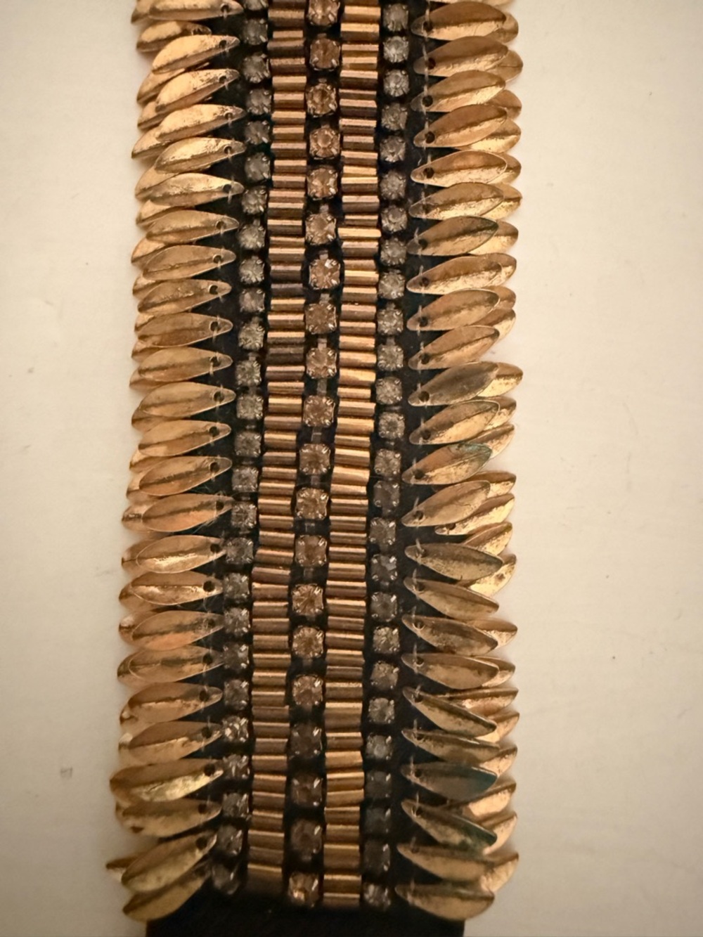 Gold-Tone Wide Statement Bracelet with Crystal Accents Stella and Dot